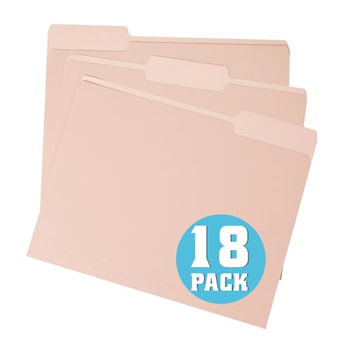 pmybupo Peachy-Pink File Folders,18 Pack Colored Manilla Folders 8.5x11,Colored File Folders Home Office School Supplies for Documents Files Paper - color: 7590u