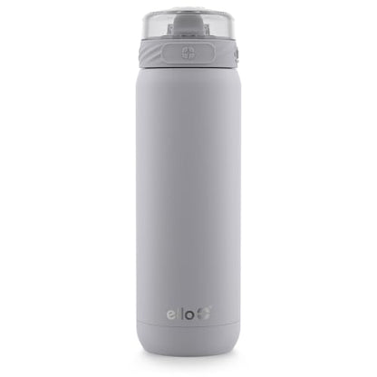 Ello Cooper 32oz Stainless Steel Water Bottle with Straw and Carry Handle, Double Walled and Vacuum Insulated Metal, Leak Proof Locking Lid with Soft Silicone Spout, Reusable, BPA Free, Grey - color: Gray, size: 32 Ounces