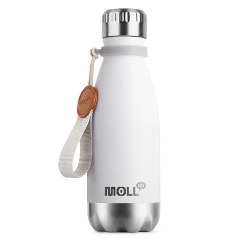 Small Water Bottles -9 oz Stainless Steel Insulated Water Bottles for Back to School Reusable Metal Flask for Girls (White) - color: White, size: 9 Ounces