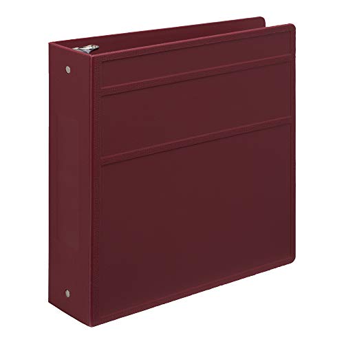 Carstens 3-Inch Heavy Duty 3-Ring Binder - Side Opening, Wine, Durable Plastic, Precision No-Gap Rings, Waterproof Cover, No Pockets, Holds 400 US Letter Sheets, BPA-Free, Made in USA (1743-3R) - color: Burgundy, size: Individual