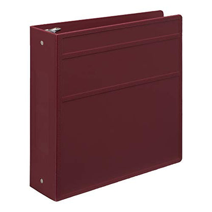Carstens 3-Inch Heavy Duty 3-Ring Binder - Side Opening, Wine, Durable Plastic, Precision No-Gap Rings, Waterproof Cover, No Pockets, Holds 400 US Letter Sheets, BPA-Free, Made in USA (1743-3R) - color: Burgundy, size: Individual
