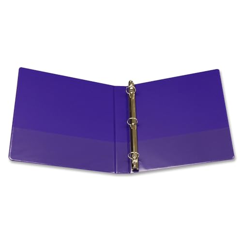 Samsill Earth’s Choice Biobased Durable Fashion Color 3 Ring View Binder, 1 Inch Round Ring, Up to 25% Plant Based Plastic, USDA Certified Biobased, Purple, Value Two Pack - color: Purple, size: 1", style: 2 Pack