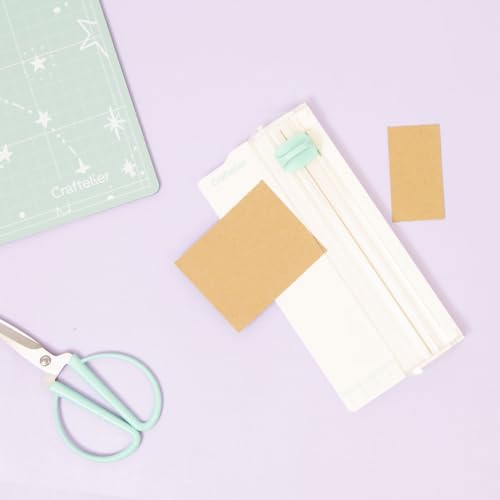 Craftelier - Paper Trimmer and Score Board for Paper Crafts | Mini Cutting Board Tool for Scrapbooking Supplies | Card Making, Small Business Essentials | Size 3.5 x 6.7 inches - size: 3.5 x 6.7 inches