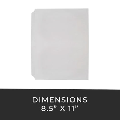 Risch Heavy-Duty 3-Hole Punched Clear Vinyl Page Protectors, Plastic Sleeves for Menu Binders, Letter-Sized Document Storage, and Recipe Books, 10-Gauge Vinyl, 8.5” X 11”, Pack of 50 - size: 8.5 X 11