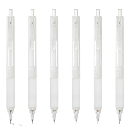 M&G 6Pcs Mechanical Pencil Set, 0.7mm Mechanical Lead Pencils for Drafting Sketching Art Class Writing Office Classroom, White