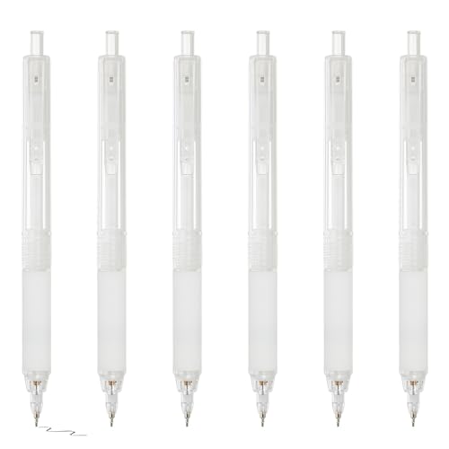 M&G 6Pcs Mechanical Pencil Set, 0.7mm Mechanical Lead Pencils for Drafting Sketching Art Class Writing Office Classroom, White