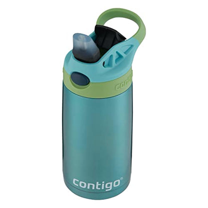 Contigo Kids Stainless Steel Water Bottle with Redesigned AUTOSPOUT Straw, 13oz, Green and Blue, Easy Clean, BPA Free (Pack of 4) - color: Ocean, size: 13 Ounces (Pack of 4)