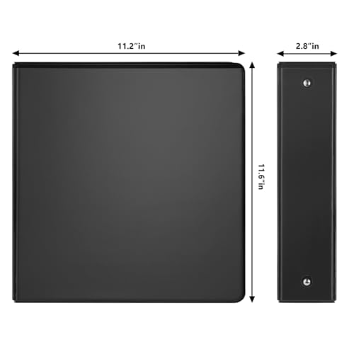 COMIX Sturdy 3 Ring Binder 2 inch with Clear View Cover, 2" Round Ring View Binder, PVC-Free, 450 Sheets Capacity of US Letter Size Paper, Office ＆ School Supplies, Pack of 6 (Black) - color: Black, size: 2 Inch, style: 6 Pack