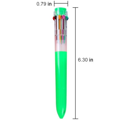 HeTaoCat 3-Pack 10-in-1 Retractable Ballpoint Pen, 0.5mm (Green) - color: Green