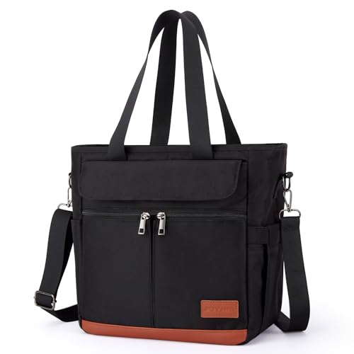 JOYHILL Lunch Bag for Women, Lunch Tote Leakproof Insulated Lunch Box with Shoulder Strap, Adult Reusable Lunch Cooler Tote Bags for Work Picnic Camping Beach (C-BLACK) - color: C-BLACK