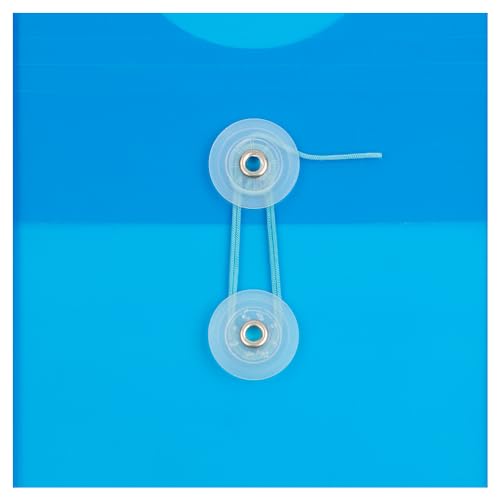 JAM PAPER Plastic Envelopes with Button & String Tie Closure - 6 1/4 x 9 1/4 - Blue - 12/Pack - color: Blue, size: 6 x 9