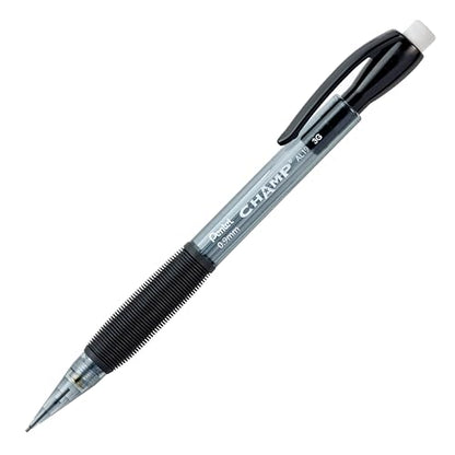 Pentel CHAMP Mechanical Pencil, (0.9mm), Tinted Black Barrel, Box of 12 (AL19A) - color: Black, size: 1 Count (Pack of 12), style: 0.9 mm
