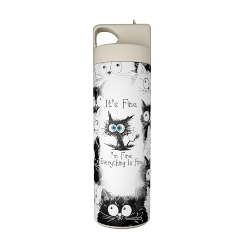 Cute Cat Loves 20oz Tumbler with Straw and Lid Gift for Boys Girls Water Bottle Travel Kettle Cup for Car Cold and Hot Stainless Steel Double Wall Insulated Student Mug (white) - color: White