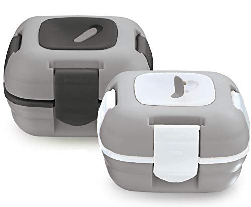 Pinnacle Insulated Leak Proof Lunch Box - Thermal Lunch Container With NEW Heat Release Valve 16 oz ~Set of 2~ Blue-Green - color: Gray