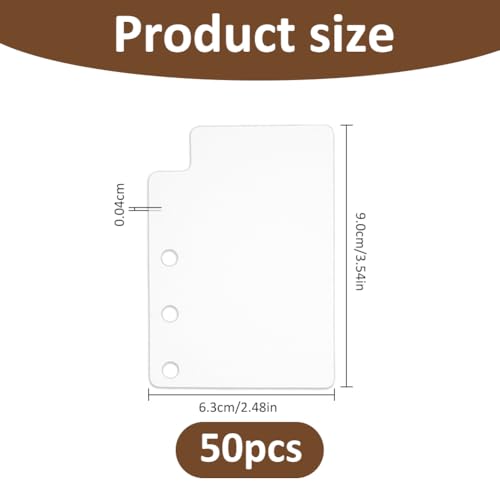 SUPERFINDINGS 50 Sheets 3.54 x2.48inch Tab Dividers Bookmark Plastic Dividers for 3 Ring Binders Semi-Transparent Blank Top Index Divider for Loose Leaf Personal Planner Travelers Journal Notebook