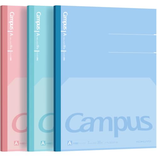KOKUYO Composition Notebooks, 7" x 10" Kimochii Dot Lined Notebook, 30 Sheets College Ruled, 3 Pack B5 Notebook for School, School Supplies Comp Book for Note Taking, Green Pink Blue - color: Blue/Green/Pink