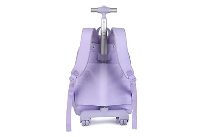 Adult extra Large Kids Rolling Backpack with Lunch Box 3pc Set (STAR HEART PURPLE) - color: Star Heart Purple