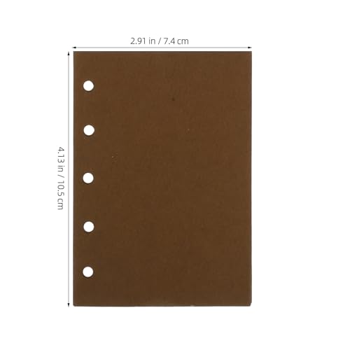 SHERCHPRY A7 Planner Refill Paper 5-hole Loose Leaf Notebook Inserts 74x105mm 300 Sheets Coffee Vintage Blank Notepad Refill for Ring Binder Organizers