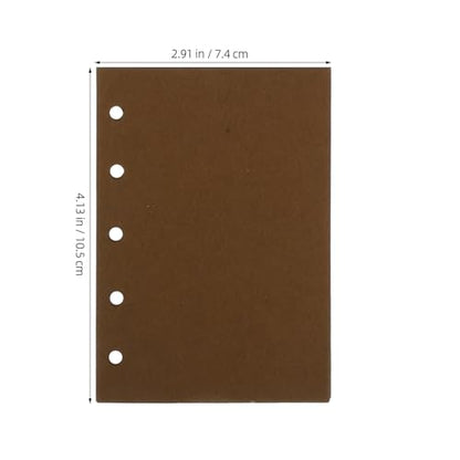 SHERCHPRY A7 Planner Refill Paper 5-hole Loose Leaf Notebook Inserts 74x105mm 300 Sheets Coffee Vintage Blank Notepad Refill for Ring Binder Organizers