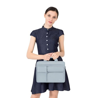 MOSISO Laptop Shoulder Bag 15.6 inch, 15-15.6 inch Computer Bag | Compatible with MacBook Pro 16 inch, HP, Dell, Lenovo with 2 Raised&1 Flapover&1 Horizontal Pocket&Handle&Belt, Baby Blue - color: Baby Blue, size: 16 inch