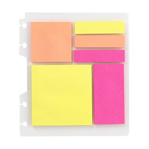 TUL® Discbound Bright Sticky Note Pads, Assorted Colors, 25 Sheets Per Pad, 1 Dashboard of 6 Assorted Pads