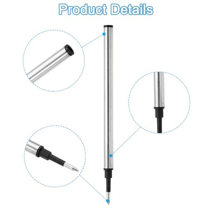PATIKIL 1mm Pen Ink Refills, 10 Pcs Ballpoint Refill Medium Point Metal Compatible Replacement for Pen, Writing, Office, Drawing, Black - color: Black