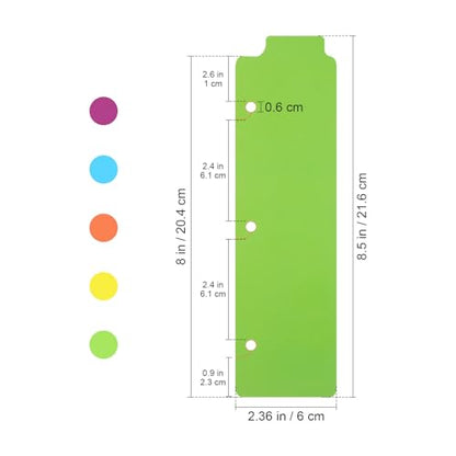 FAVOMOTO Binder Bookmark 5 Pack Notebook Tab Dividers Plastic Binder Tabs Dividers with Writable Tabs Removable Index Dividers for 3 Ring Planner Office School Organization