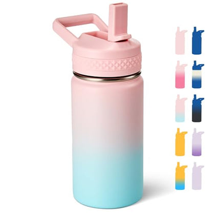 Fijinhom12 oz Kids Water Bottle, Toddler Water Bottle with Straw, Boys&Girls Bottle for School, 304 Stainless Steel Vacuum Insulated Bottle for Kids, BPA-Free, Leak-Proof, Bubble - color: Bubble