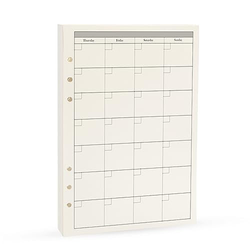 6 Ring Binder Refill, Undated A5 Planner Inserts, Monthly Planner Refill for Compatible with Filofax, Tracker Book, 45sheets/90pages, Harphia(A5 5.59 x 8.27'',Monthly) - color: Monthly Plan, size: A5