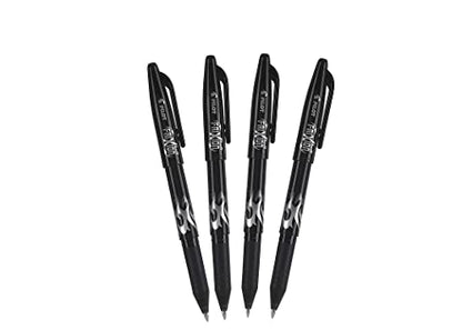 PILOT FriXion Ball Erasable & Refillable Gel Ink Stick Pens, Fine Point, Black Ink, 4 PACK