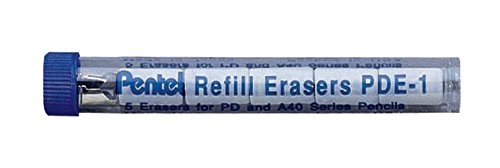 Pentel Refill Eraser for AL, Ax and PD Series Pencils 5 Pcs/Tube,Thermoplastic Elastomer, 3-PK - size: 5 Count (Pack of 3)