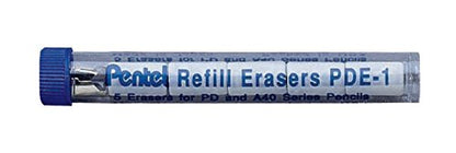 Pentel PDE1BP2 Refill Eraser for AL, Ax and PD Pencil Series 5 Pieces Per Tube, (2X Tubes) White - size: 5 Count (Pack of 1)