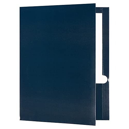 JAM PAPER Laminated Two Pocket Glossy School Folders - Letter Size - High Gloss Navy Blue - 6/Pack - color: Navy Blue, size: Pack of 6 Folders