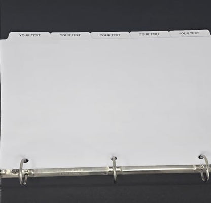 Bulk Custom Binder Dividers (Tabs) – Personalized White Plastic Index Divider Tabs with Your Text – 1/4 Cut, 1/5 Cut, 1/6 Cut – 100, 200 & 300 Sets (100, 1/4 Cut) - size: 1/4 Cut