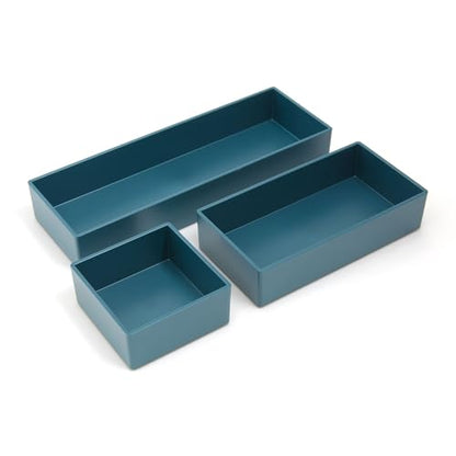 TRU RED Plastic Drawer Organizer Set, 3‑Piece, 9/Carton – Modular Desk & Drawer Storage for Office Supplies
