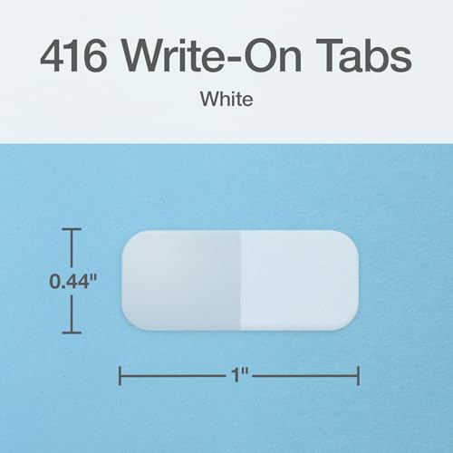 Redi-Tag, RTG31010, Permanent Stick Write-On Index Tabs, 416 / Pack, White, (Pack of 1) - style: 416 Tabs