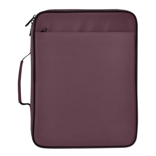 Red Burgundy Pattern 3 Ring Zipper Binder for Office School High Capacity Document Organizer 1.2 Inch Portfolio Case Holds 500 Sheets Binder Organizer for Adults Kids - color: Red Burgundy