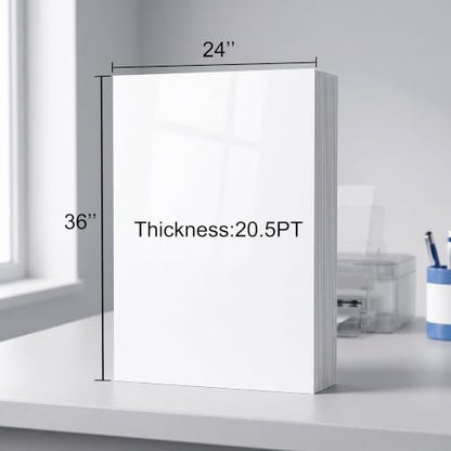 24x36” Large Poster Board, 400GSM Heavyweight Poster Paper Bulk, 25 Sheets White Display PosterBoards for School Office Company Craft Projects - color: White, size: 24 x 36’’