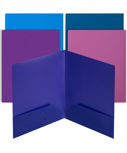 Mr. Pen- Plastic Folders with Pockets, 5 pcs | Aesthetic File Folder with Business Card Slot, 2-Pocket Folder, Back to School, Office, Filing Supplies - color: Outer Space, size: 5 Pack