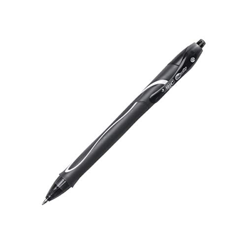 BIC Gelocity Quick Dry Black Gel Pens, Medium Point (0.7 mm), Supplies for Students and Teachers, with Full Grip, 12-Count Pack in Black - color: Black, size: 12 Count (Pack of 1)