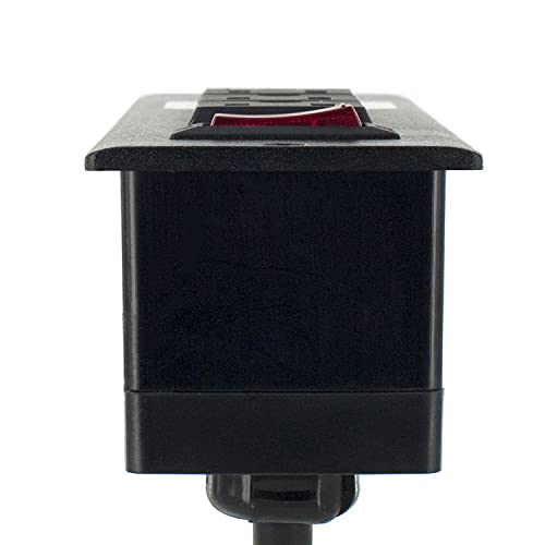 8-1/4" Long x 2-1/16" Wide Black in-Desk Power Center with 3 Outlets, 2 USB Ports with Switch - style: 3 Outlets, 2 USB Ports (with Switch)
