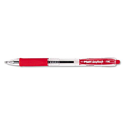 PILOT EasyTouch Refillable & Retractable Ballpoint Pens, Fine Point, Red Ink, 12-Pack (32212) - color: Red, style: Fine Point