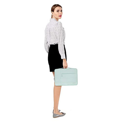 MOSISO Laptop Case 13.3 inch, 13.3 inch Laptop Sleeve with Handle | Compatible with MacBook Air/Pro 13/Pro 14, HP Dell ASUS Lenovo, Polyester Multifunctional Computer Bag, Mint Green - color: Mint Green, size: 13.3 inch