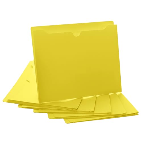 Yellow File Jackets, 1 Inch Expansion, Letter Size, Reinforced Straight-Cut Tab, 6 Pack - color: Yellow, style: 1 Inch Expansion