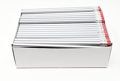 Pencil Guy Blank Round Pencils, Silver, 144 to a box | Not Sharpened - color: Silver, size: 1 Count (Pack of 144), style: Not Sharpened