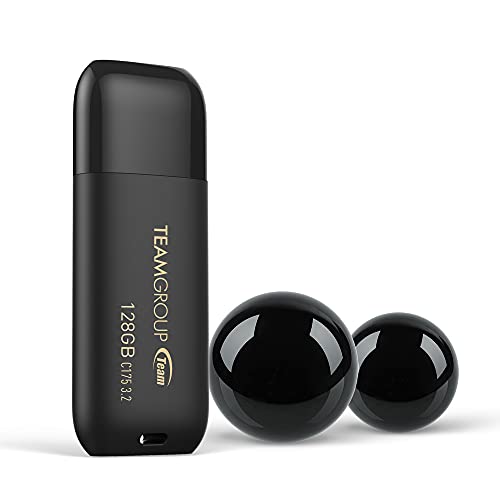 TEAMGROUP C175 128GB 2 Pack USB 3.2 Gen 1 (USB 3.1/3.0) Read 100MB/s Flash Thumb Drive, External Data Storage Memory Stick Compatible with Computer/Laptop Matte Black TC1753128GB22 - size: 128GB (2-Pack)