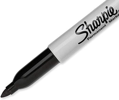 Sharpie Permanent Markers, Fine Point, Black, 2 Boxes of 12 Total of 24 Markers