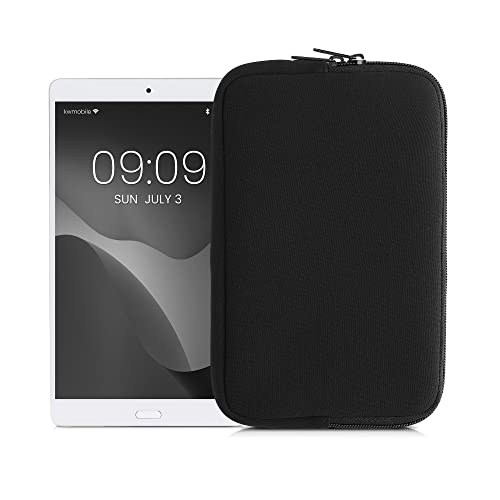 kwmobile Neoprene Pouch Compatible with 8"-8,4" Tablet - Universal Sleeve Case Cover with Zipper for Tablet - Black - color: black, size: 8"-8,4" Tablet