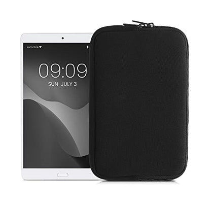 kwmobile Neoprene Pouch Compatible with 8"-8,4" Tablet - Universal Sleeve Case Cover with Zipper for Tablet - Black - color: black, size: 8"-8,4" Tablet