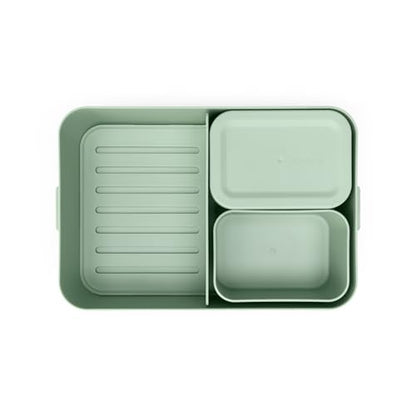 Brabantia Make & Take Bento Lunch Box (Jade Green) 2 Compartments & Lidded Pot, Lift-Out Tray Divider, BPA-Free, Airtight Snap Locks, Microwave & Freezer Safe, Travel Meal Prep Container, 68oz - color: Jade Green, style: Bento Lunch Box